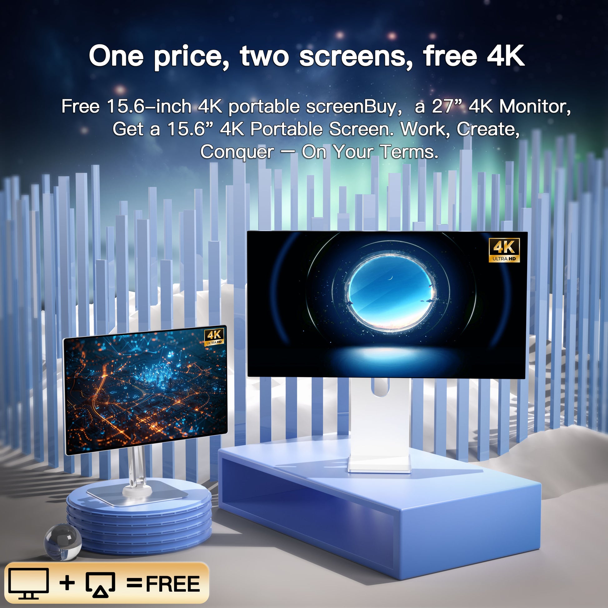 HISMART H03  27 Inch 4K 3840(RGB)×2160UHD 450 cd/m²  Monitor mirror screen
